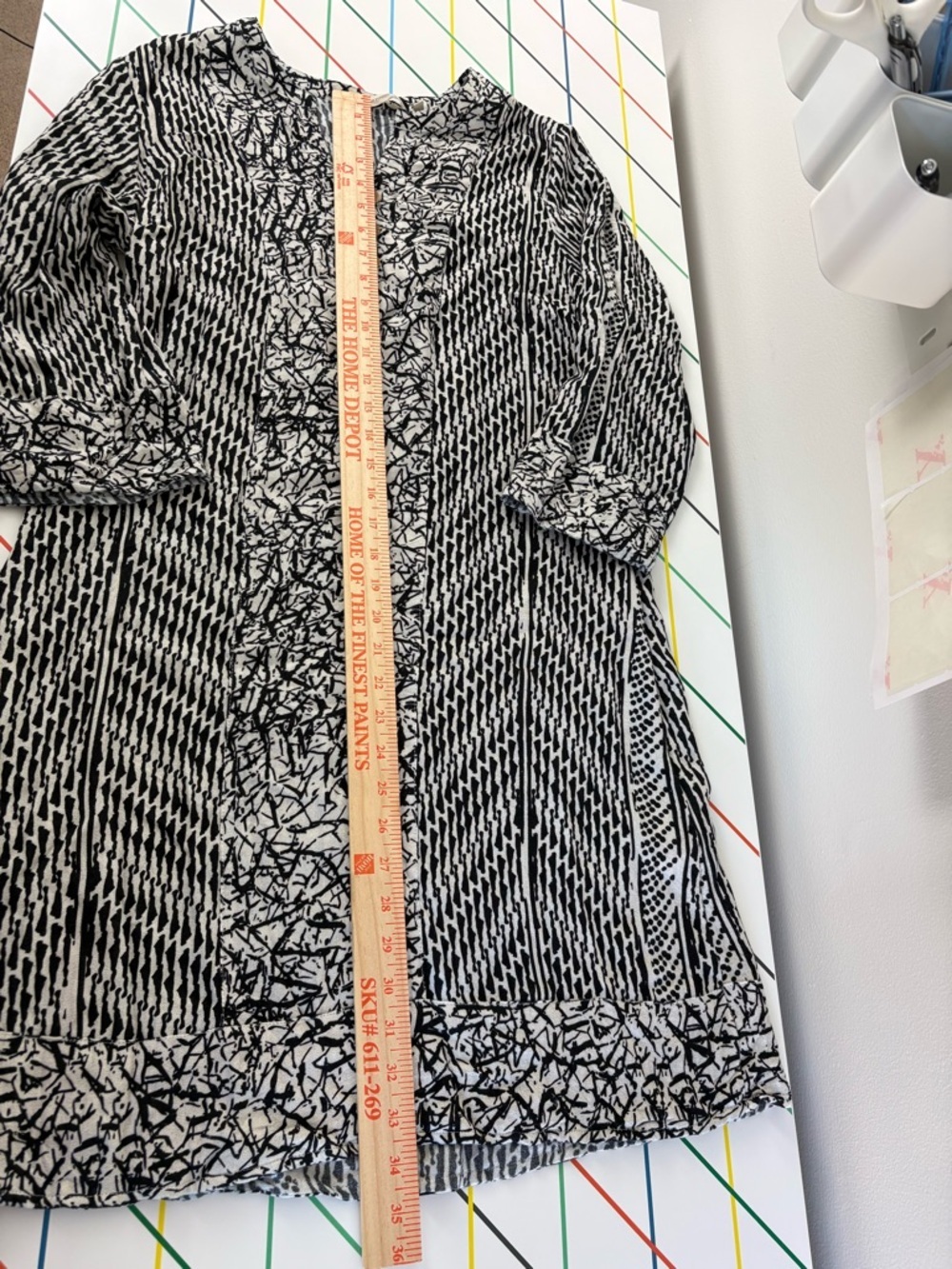 Soft Surroundings Black & Grey Raven Tunic Dress Medium Boho Lagenlook Resort - Picture 8 of 12